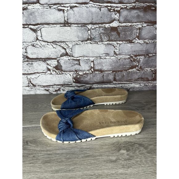 Jack Rogers Blue Denim Slide Knotted Bow Casual Sandals Women’s Sz 8.5M US/39EU - Picture 14 of 16